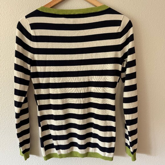 Tommy Hilfiger Nautical Striped Lime Green Trim Sweater Size M - Picture 5 of 7